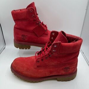 Timberland mens Red Boots 6 inch size 8